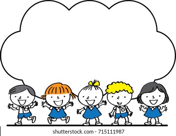 kids with border background