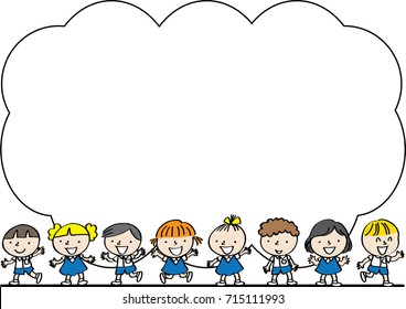 kids with border background