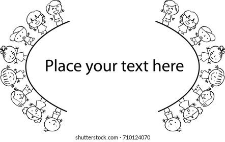 Kids Border Vector Drawing Cartoon Stock Vector (Royalty Free ...
