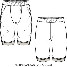 KIDS BOTTOM WEAR CHUNKY CORD TROUSERS AND JOGGERS VECTOR FLAT SKETCH FRONT AND BACK VIEW