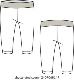 KIDS BOTTOM WEAR LEGGING FRONT AND BACK FASHION FLAT DESIGN VECTOR ILLUSTRATION