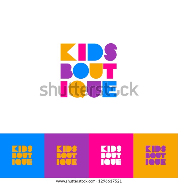 Kids Boutique Logo Childrens Clothing Store Stock Vector Royalty