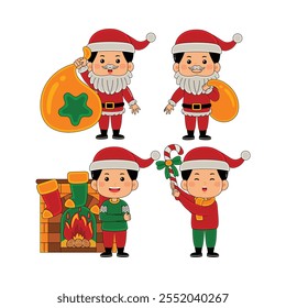 Niños Niño Navidad Actividad Ilustración vectorial