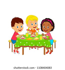 Kids Eating Table Stock Vectors, Images & Vector Art | Shutterstock