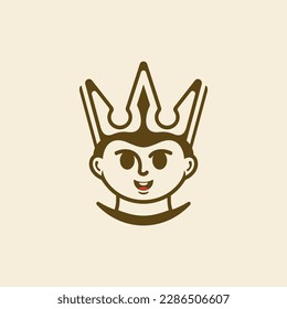 Kids boy prince king illustration creative logo