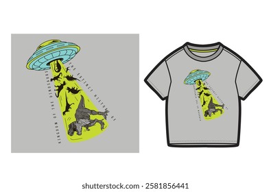 Kids, boys, toddler, t-shirt, t shirt, tee, fashion, dino, dinosaur, alien, ufo, spaceship, placement graphic, children, print, vector, artwork