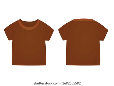 Kids brown shirt. vector illustration