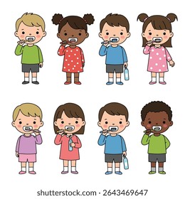 Kids brushing teeth hygiene routine dental health