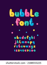 Kids Bubble Script. Colorful Childish Font. English Letters And Numbers.	