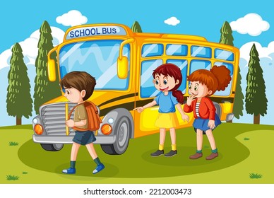 Kids bullying at school illustration