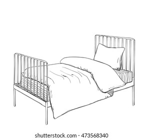 Kids Bunk Bed Doodle Style Sketch