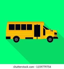 Kids bus of school icon. Flat illustration of kids bus of school vector icon for web design