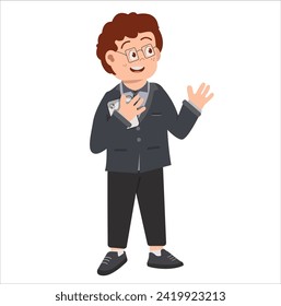 Kids Business Vector in Flat Design Style