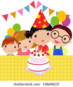 kids and cake