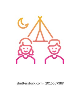 Kids Camp vector gradient icon style illustration. EPS 10 file