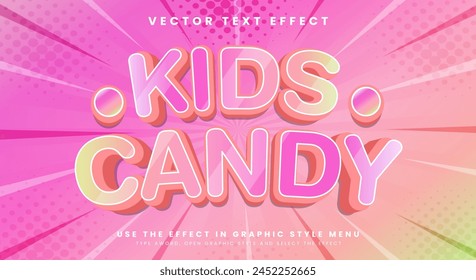 Kids Candy 3D Colorful editable text effect Template