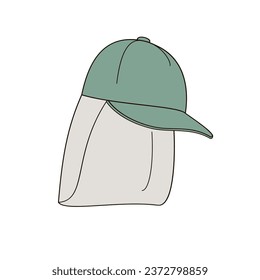 gorra infantil con ilustración lineal de velo protector