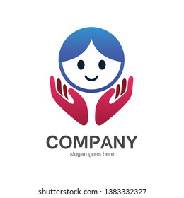 Kids Care Abstract Logo Vector