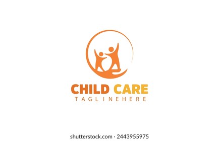 Kids Care, Family, Charity Vektorgrafik Logo Emblem Design Vorlage.