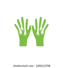 kids care hand design symbol vector