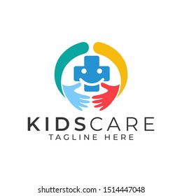 Kids Care Logo Design Vector Template 