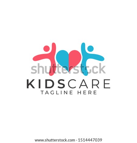 Kids Care Logo Design Vector Template 