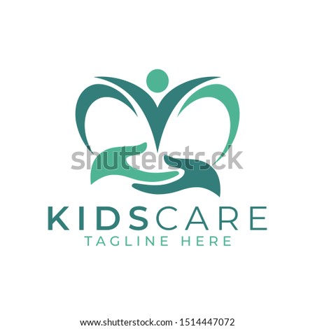 Kids Care Logo Design Vector Template 