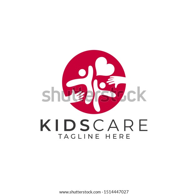 Kids Care Logo Design Vector Template Stock Vector (Royalty Free ...