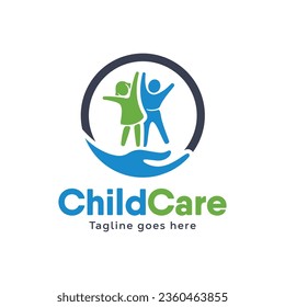 Kids Care logo designs vector. Child Care logo template