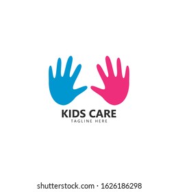 kids care logo unity vector icon illustration design 