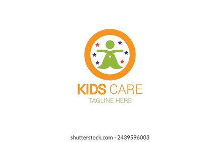 kids care logo unity vector icon illustration