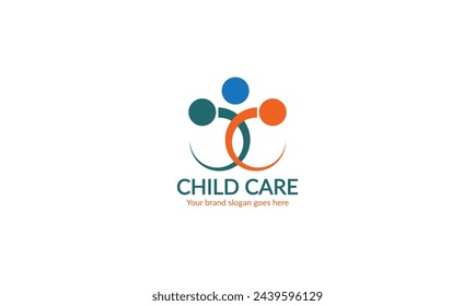 kids care logo unity vector icon illustration