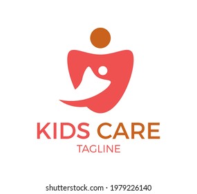 kids care vector logo template design