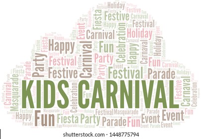Kids Carnival word cloud vector made with text only