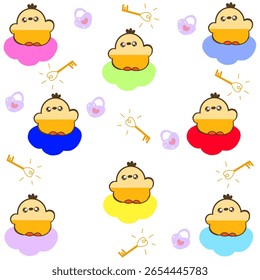 Fondo inconsútil del patrón de la historieta de los niños para el Fondo de pantalla y las tarjetas de felicitación