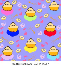 Kids cartoon seamless pattern background for wallpaper and greeting cards