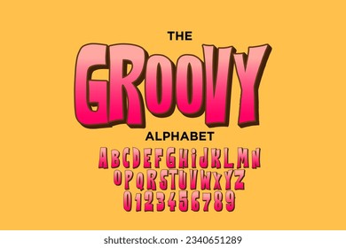 kids cartoon style font design. Custom alphabet letters and numbers for game title or movie poster.