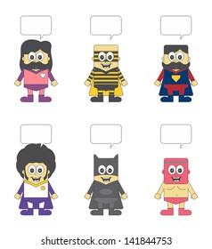 kids cartoon super hero set bubble two