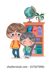 Kids cartoons design, School education lesson study learning classroom information and knowledge theme Vector illustration