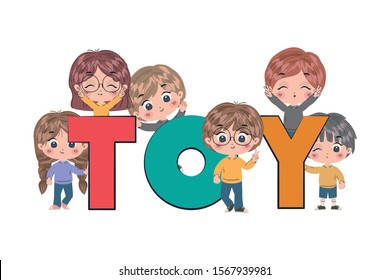 Kids cartoons design, Toy childhood play fun kid game gift and object theme Vector illustration