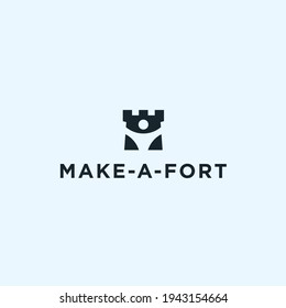 kids castle logo design vector illustration