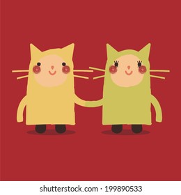 kids with cats costumes