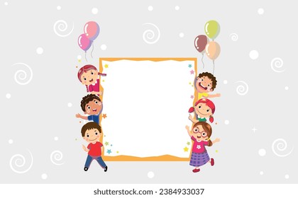 kids celebrating, balloons, celebration writing board, christmas, holiday, joy, childlike, kids, education