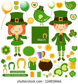 kids celebrating st patrick`s day