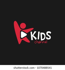 Kids channel logo icon design template. Vector illustration