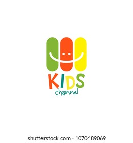 Kids channel logo icon design template. Vector illustration