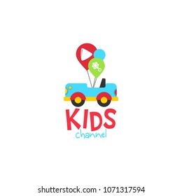 Kids channel logo icon design template. Vector illustration