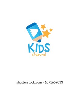 Kids channel logo icon design template. Vector illustration