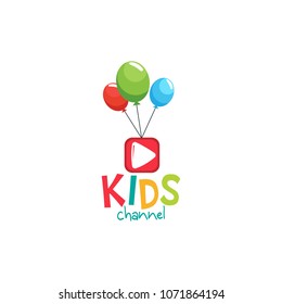 Kids channel logo icon design template. Vector illustration