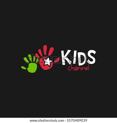 kids channel logo icon design template stock vector royalty free
